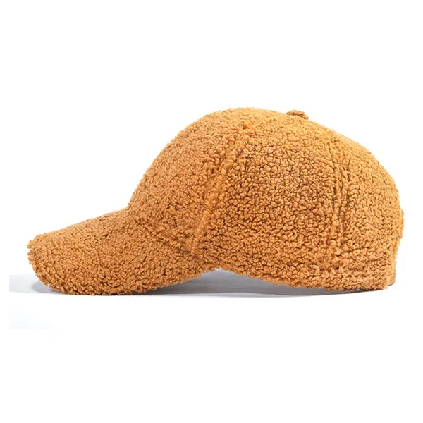 Brown Korean Style Warm Lamb Wool Baseball Cap 棕色韓版保暖羊羔毛棒球帽 KCHT2235