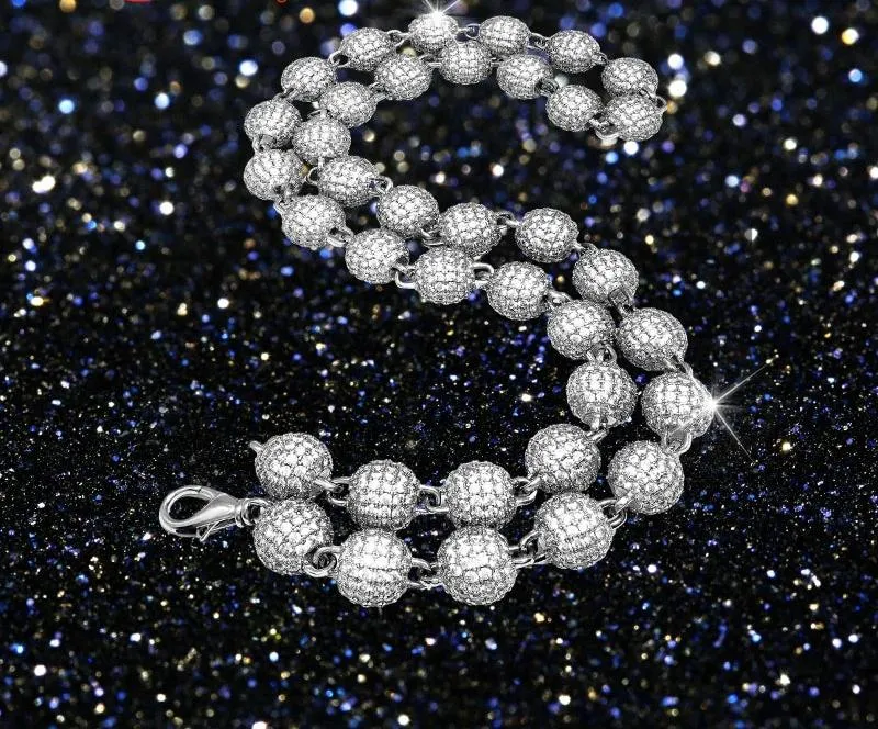 Buddha Beads Necklace - Silver 925 Cuban Link Moissanite Chain
