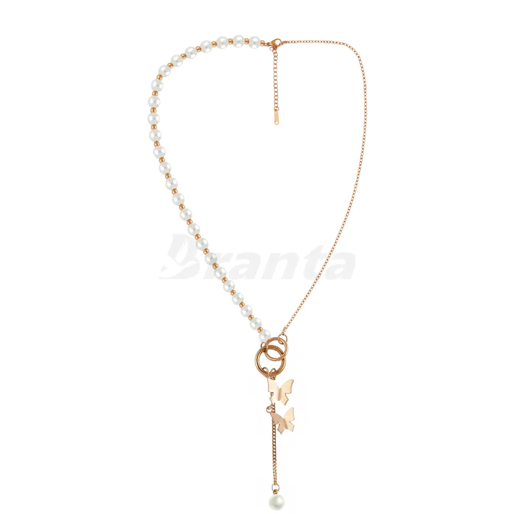 Butterfly Pearl Charm Necklace