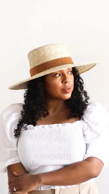 Capri Medium Straw Boater Hat