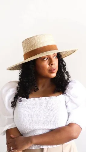 Capri Medium Straw Boater Hat