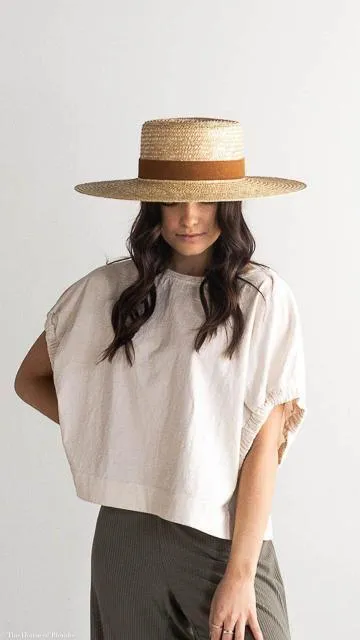 Capri Medium Straw Boater Hat