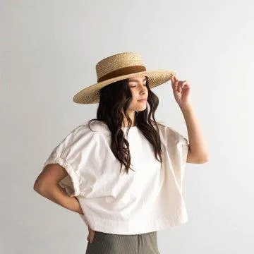 Capri Medium Straw Boater Hat