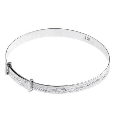 Carrs Silver Christening Bangle PNJ041