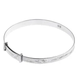 Carrs Silver Christening Bangle PNJ041
