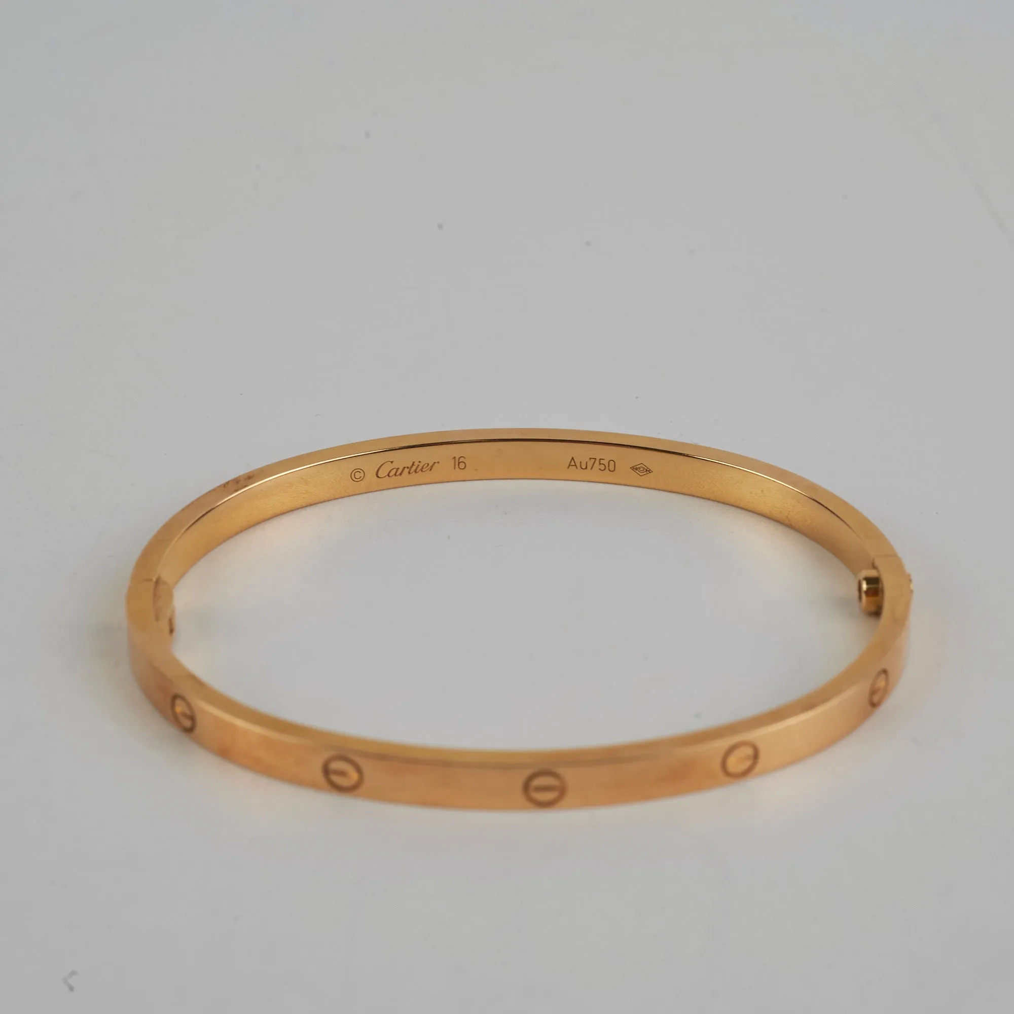 Cartier Love Yellow Gold Bracelet Size 16