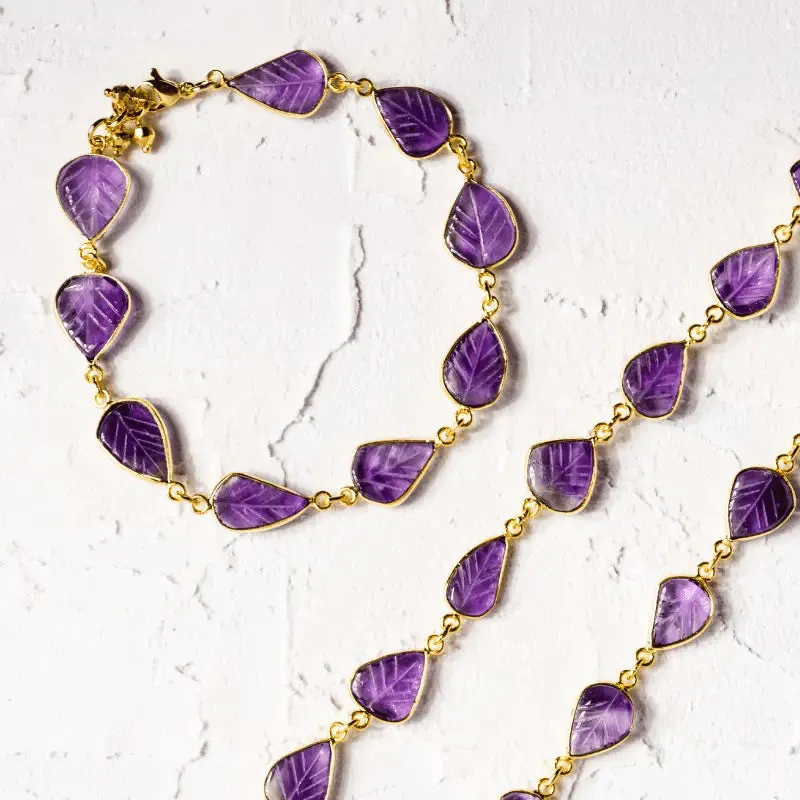 Carved Amethyst Necklace