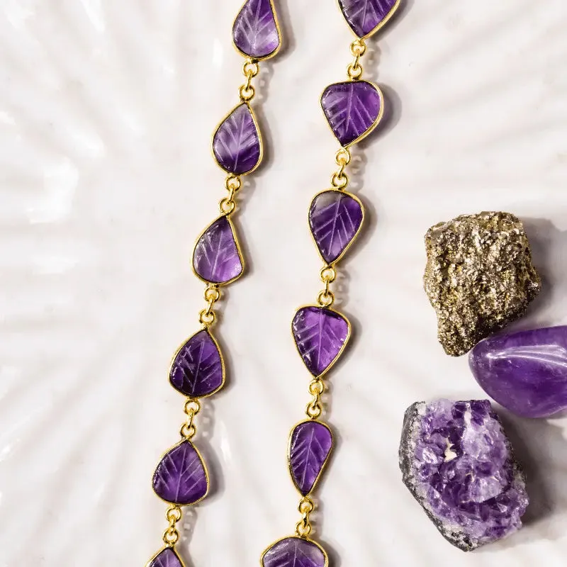 Carved Amethyst Necklace