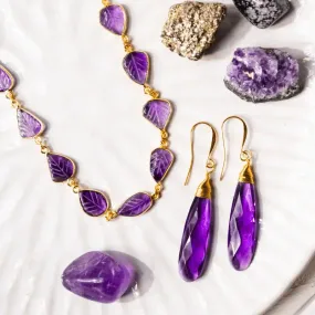 Carved Amethyst Necklace