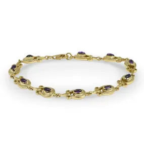 Catherine Best 18ct Yellow Gold Amethyst Bracelet