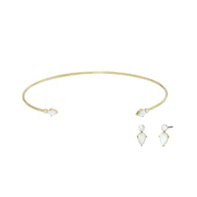 Celestial Opals Synthetic Opal Bracelet and Earrings Set