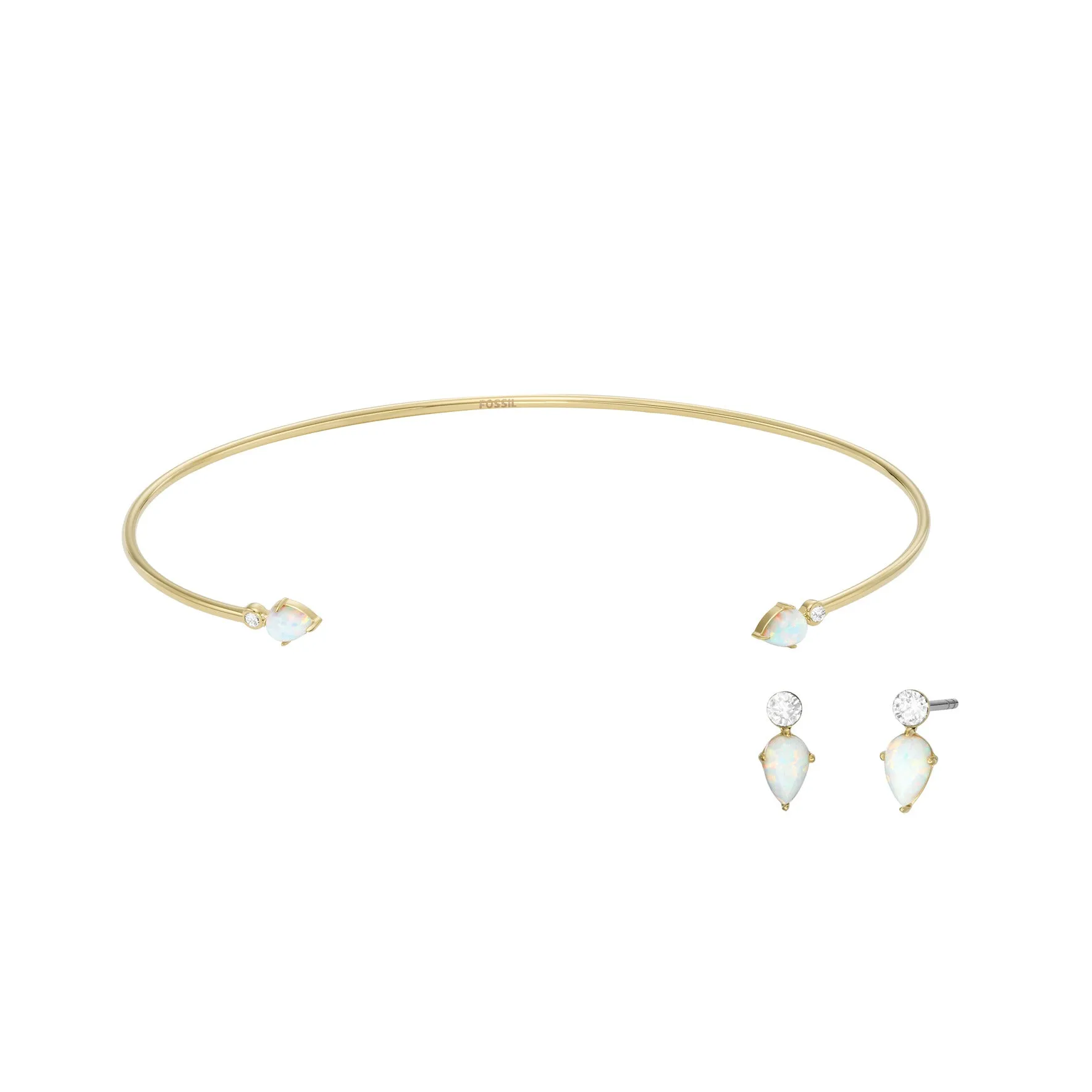 Celestial Opals Synthetic Opal Bracelet and Earrings Set