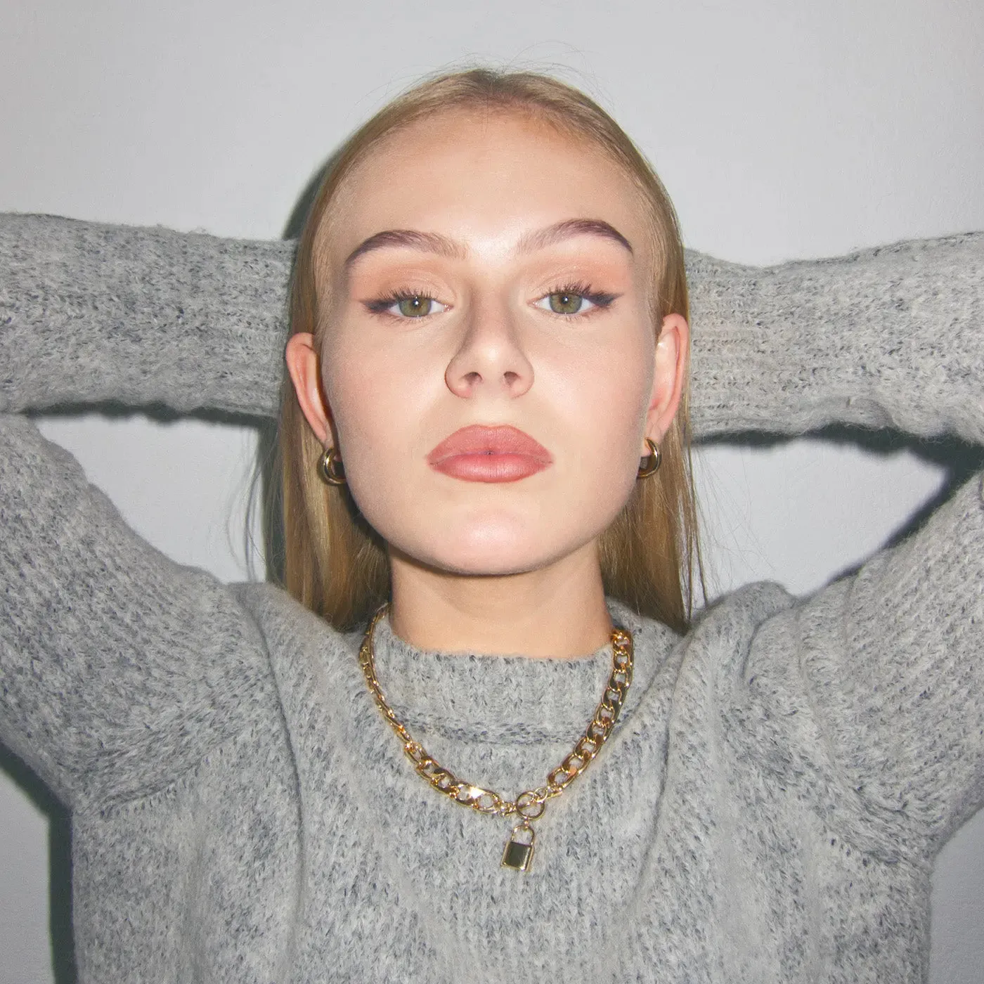 Chunky Curb Lock Chain Necklace
