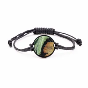 Circle Wood Resin Bracelet - Leodora (Dark Green, 579921)