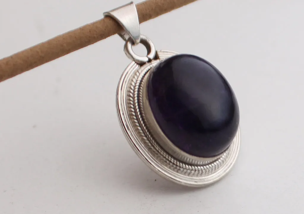 Classic Blue Onyx 925 Silver Sterling Pendant