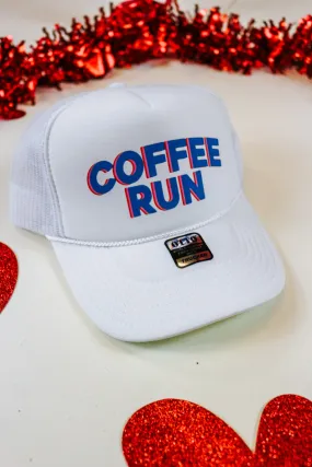 Coffee Run White Trucker Hat