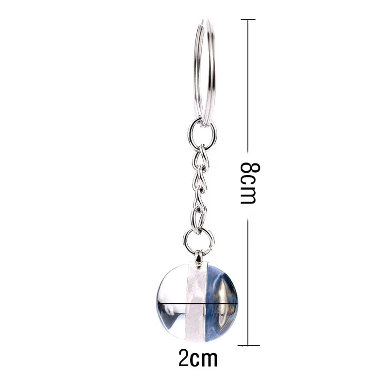 Constellation Luminous Keychain Glass Ball Pendant Zodiac Keychain Glow In The Dark Key Chain Holder