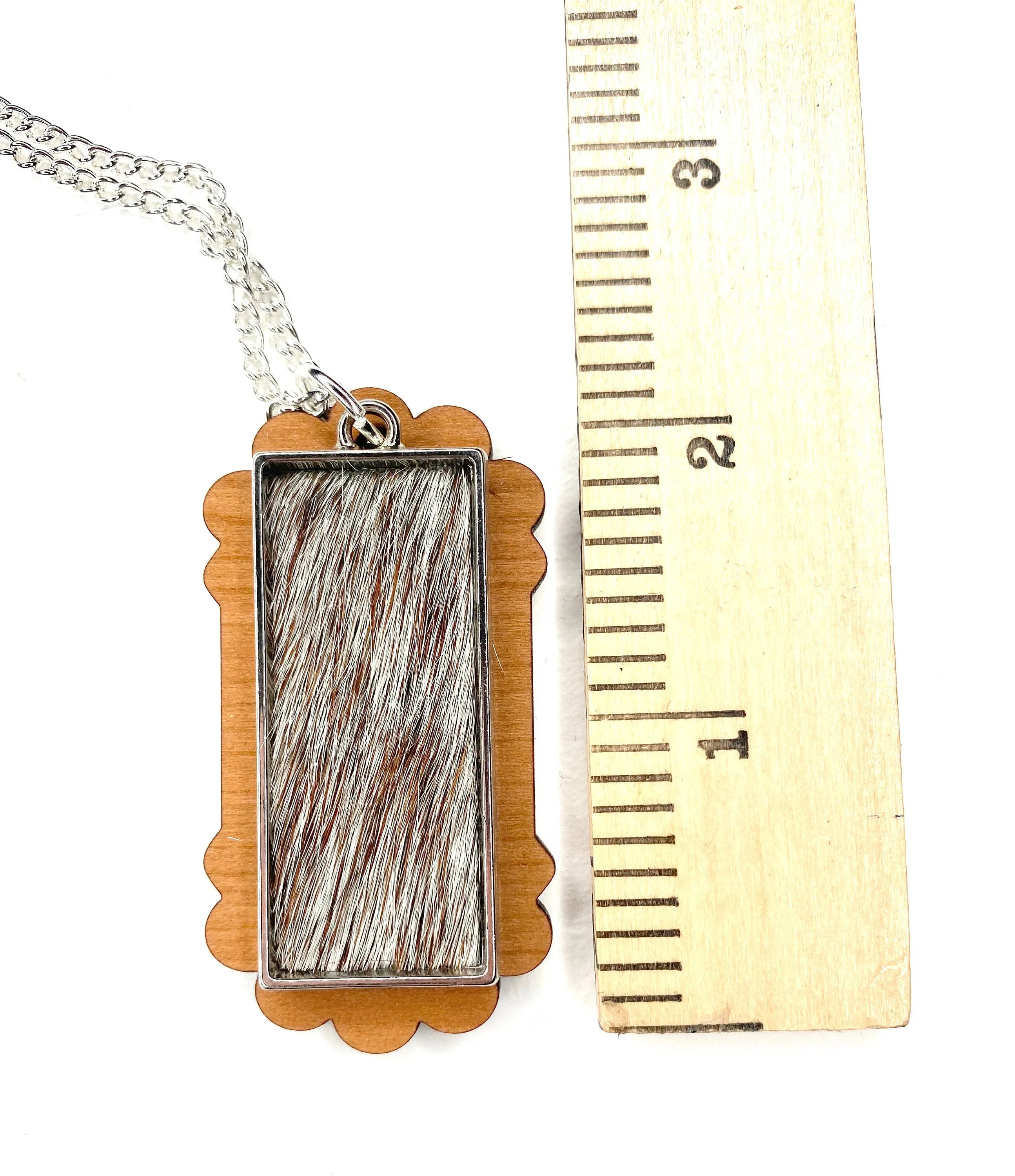 Cowhide Pendant Necklace, Boho Jewelry, Animal Print Jewelry, Rectangle Pendant, Long Necklace, Best Friend Gift Idea