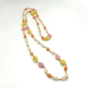 Crackled Perfection Opera Rope Necklace - Peaches