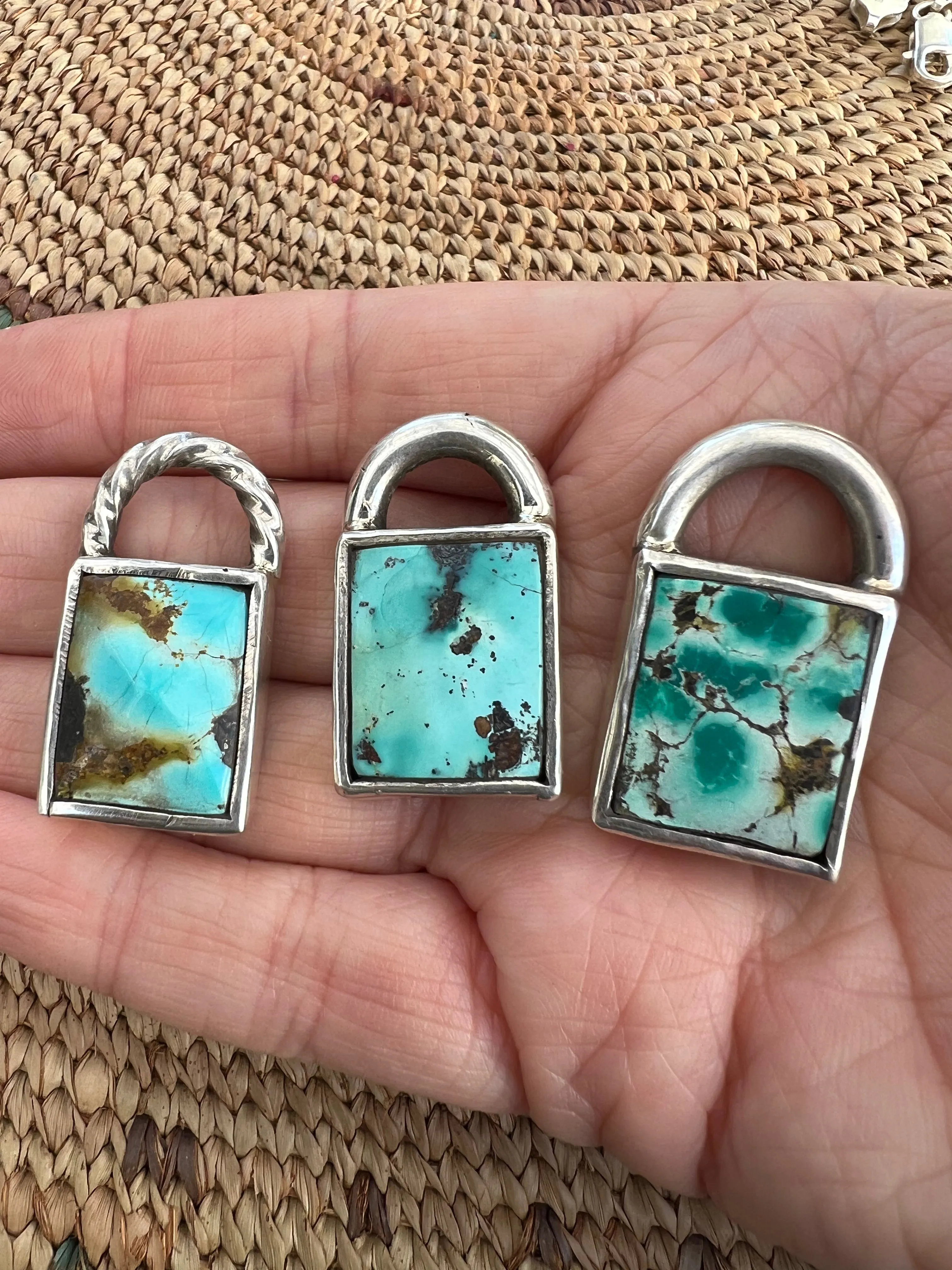 Curb Chain Turquoise Pad Lock