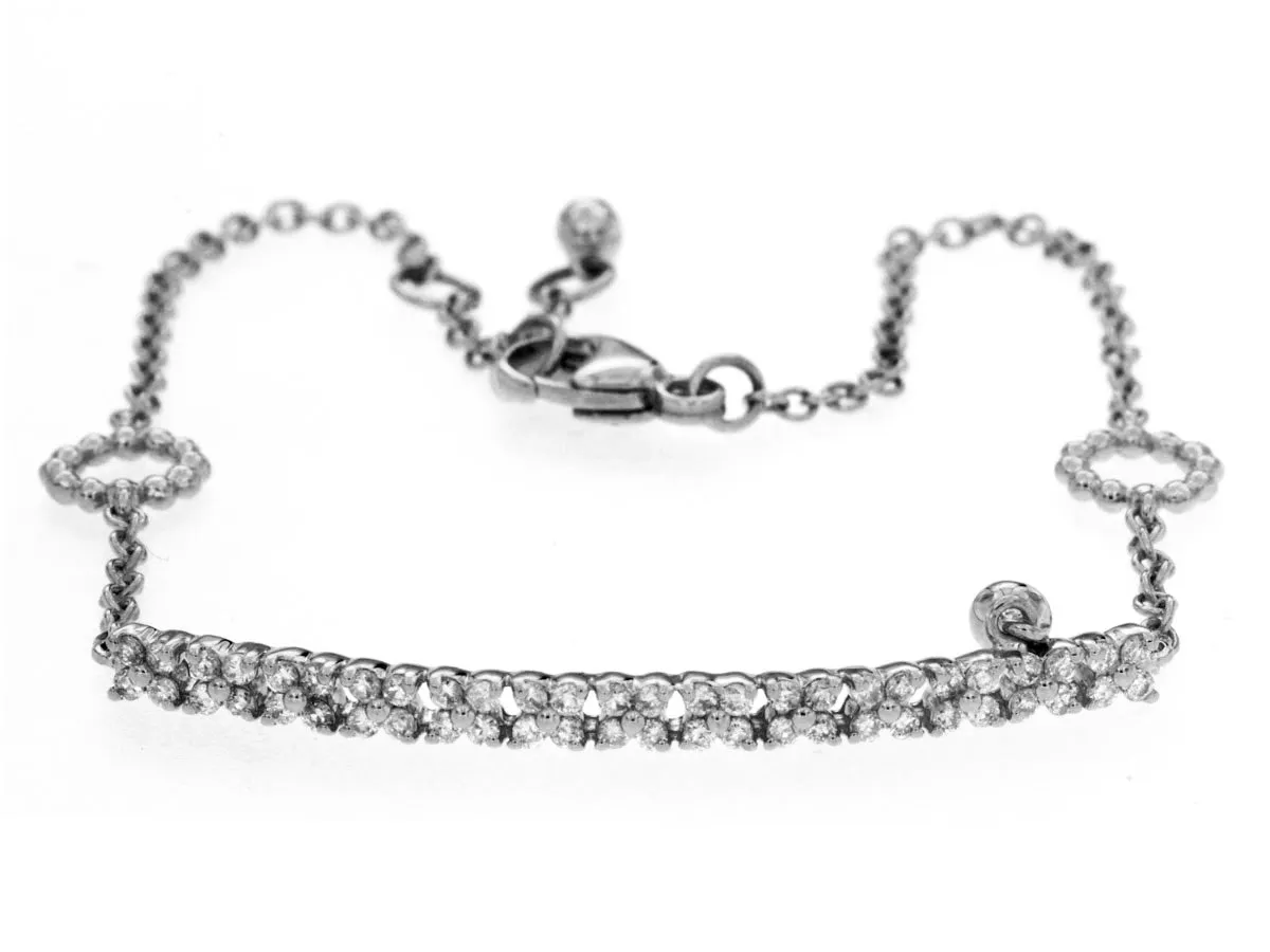 Curved Diamond Bar Bracelet