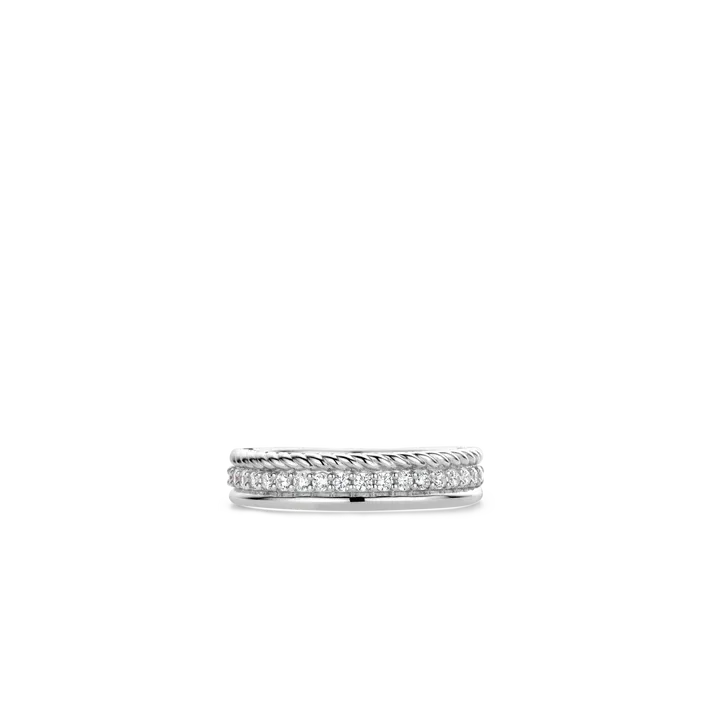 CZ braided Line Ring