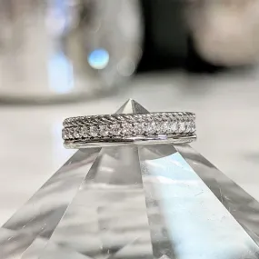 CZ braided Line Ring