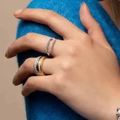 CZ braided Line Ring