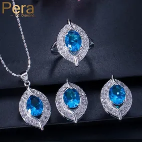 CZ Crystal Bridal Simulated Gemstone Jewelry Set