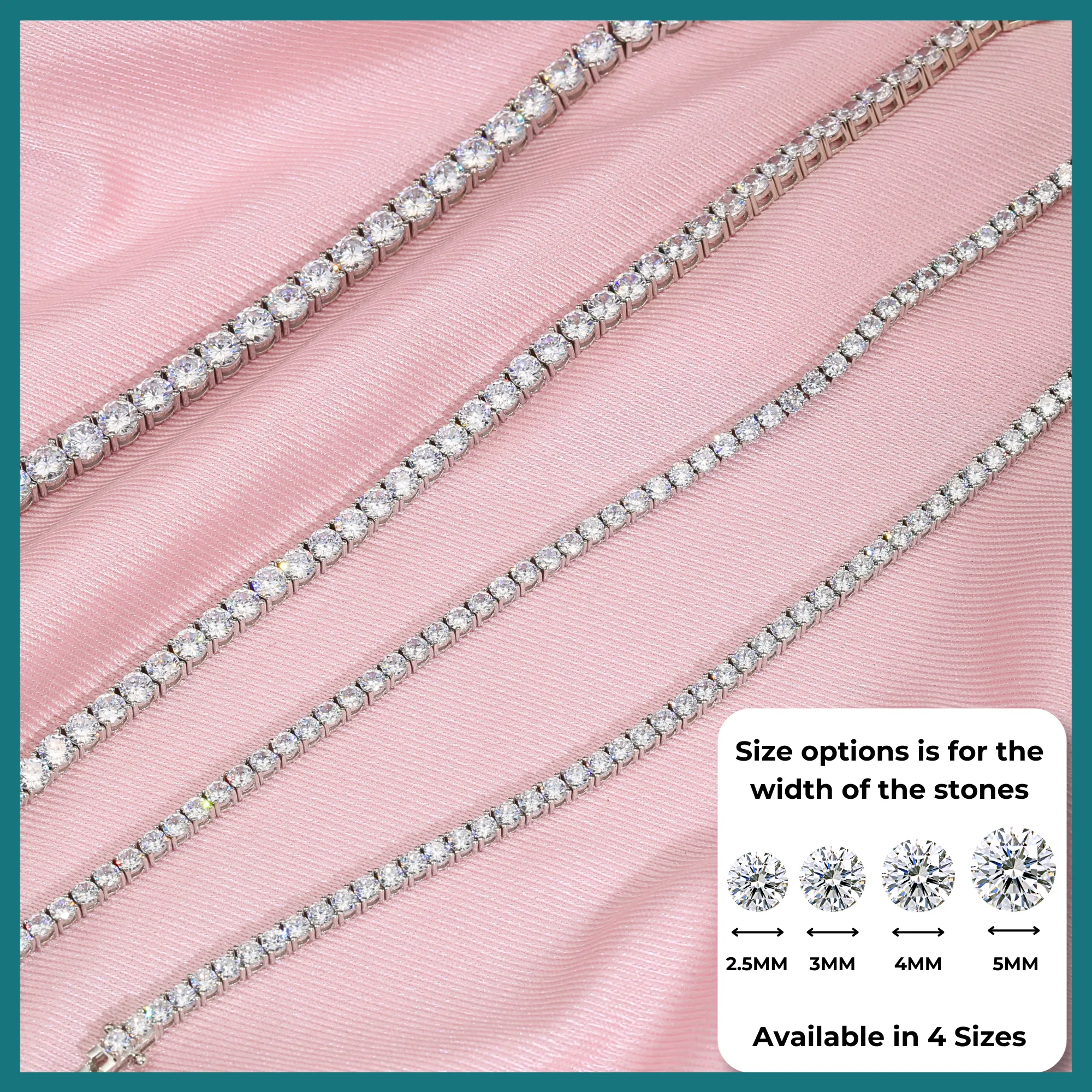 CZ Tennis Bracelet, 925 Fine and Cubic Zirconia, Classic Diamond-look in Sterling Silver