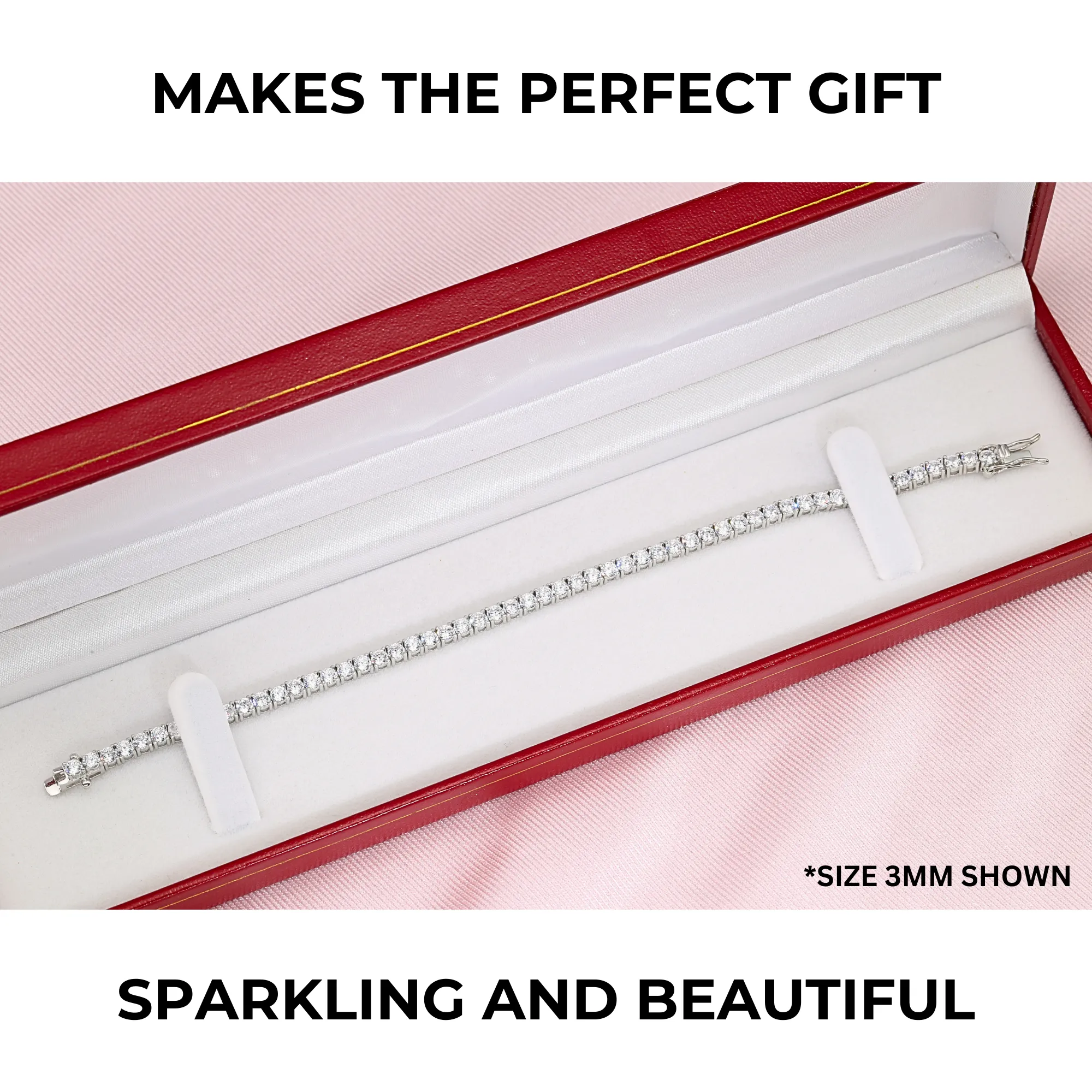 CZ Tennis Bracelet, 925 Fine and Cubic Zirconia, Classic Diamond-look in Sterling Silver