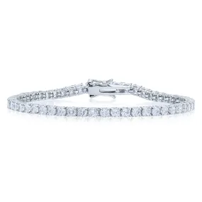 CZ Tennis Bracelet, 925 Fine and Cubic Zirconia, Classic Diamond-look in Sterling Silver