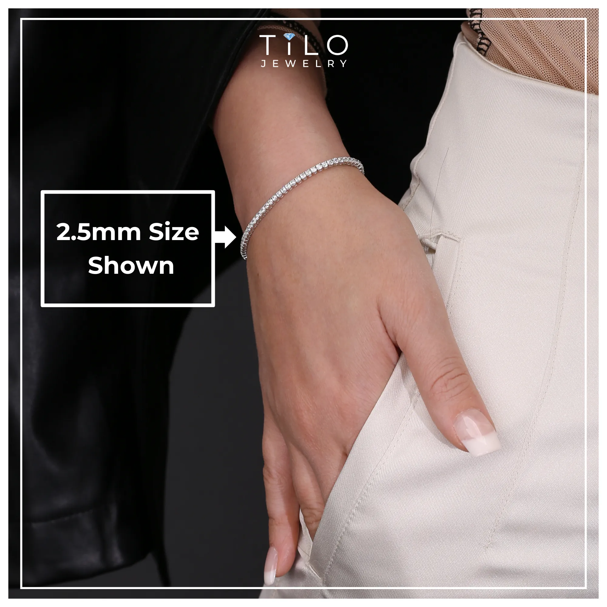 CZ Tennis Bracelet, 925 Fine and Cubic Zirconia, Classic Diamond-look in Sterling Silver