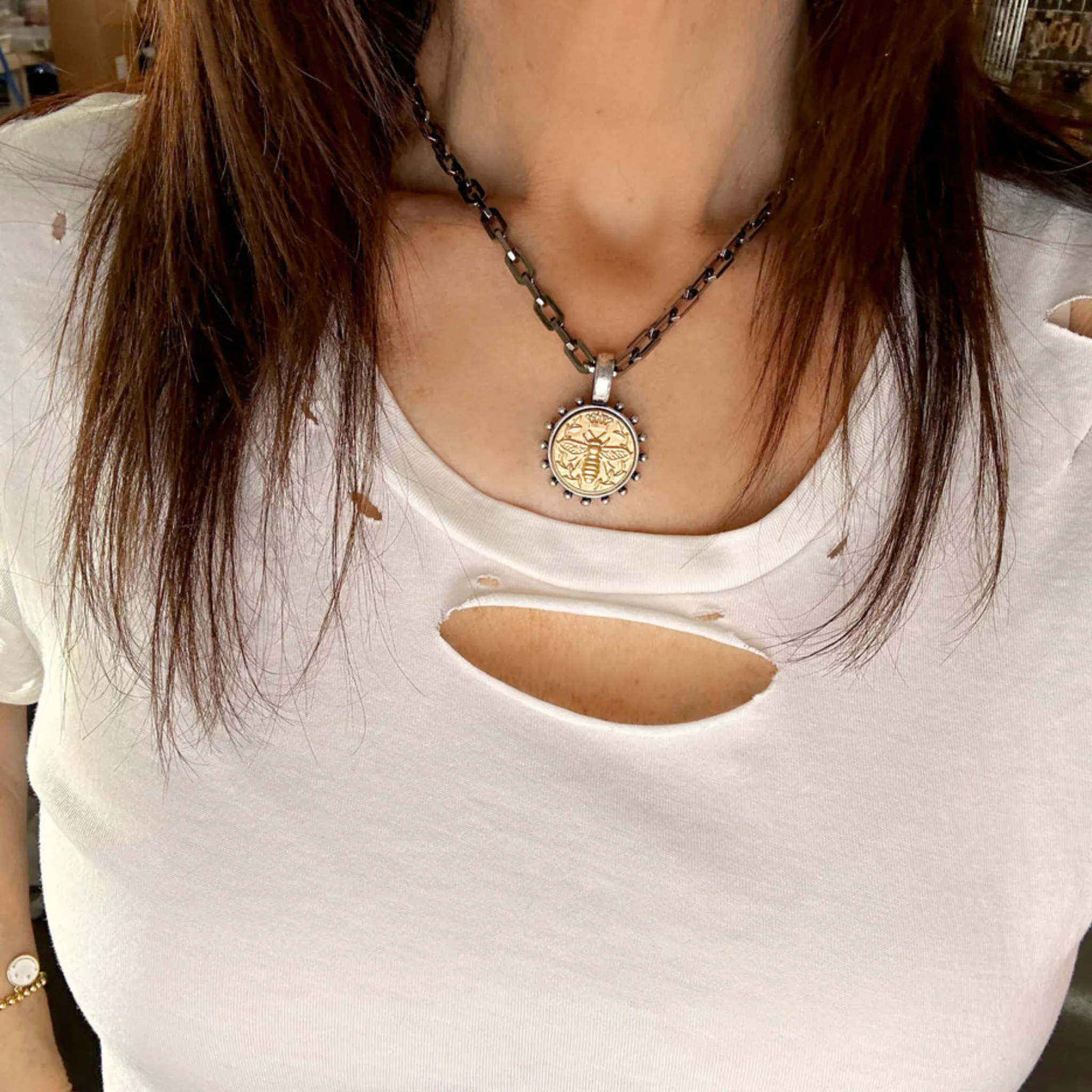 Dakota Queen Bee Coin Necklace