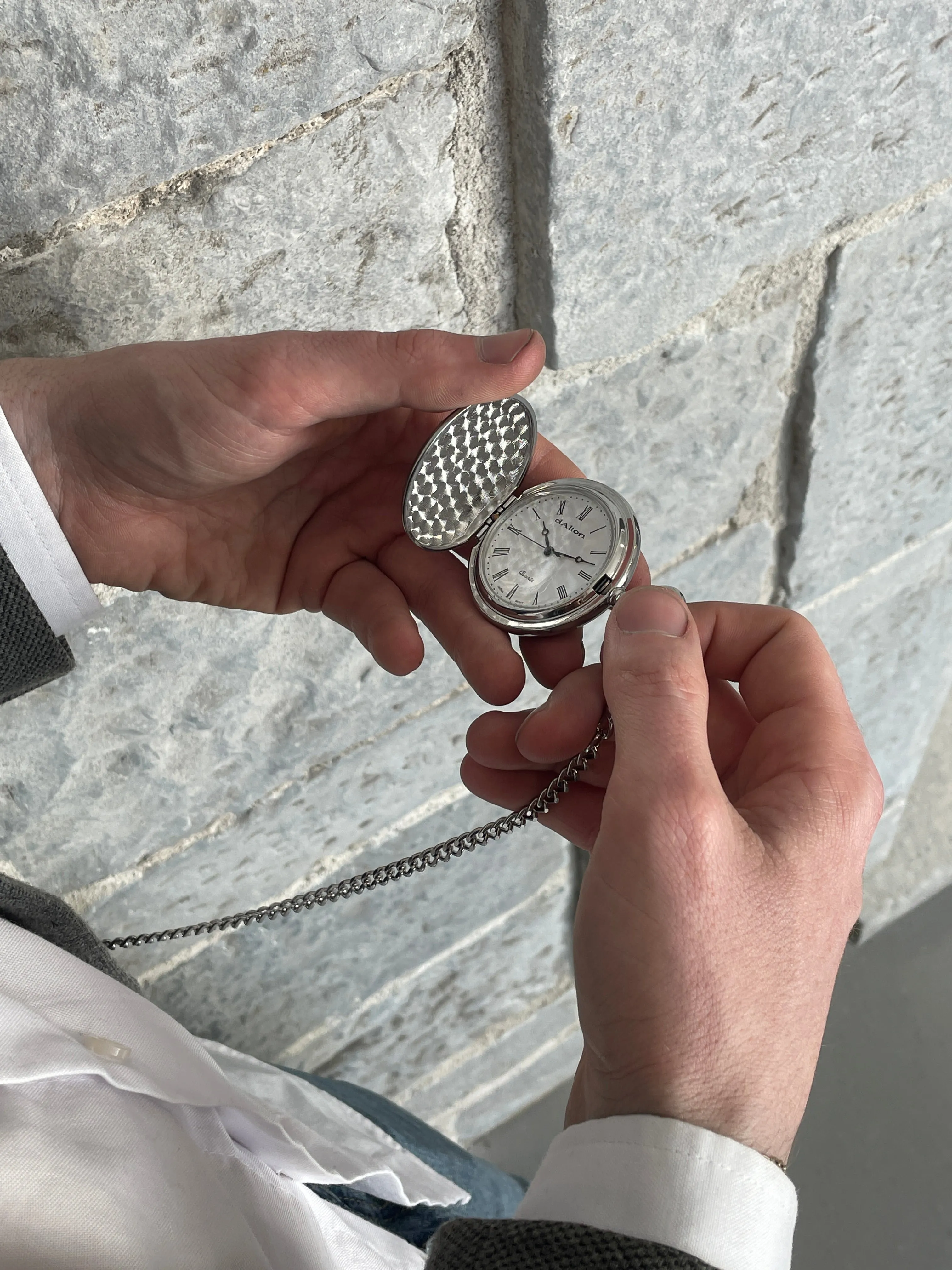 Dalton Gents Silver Tone Pocket Watch