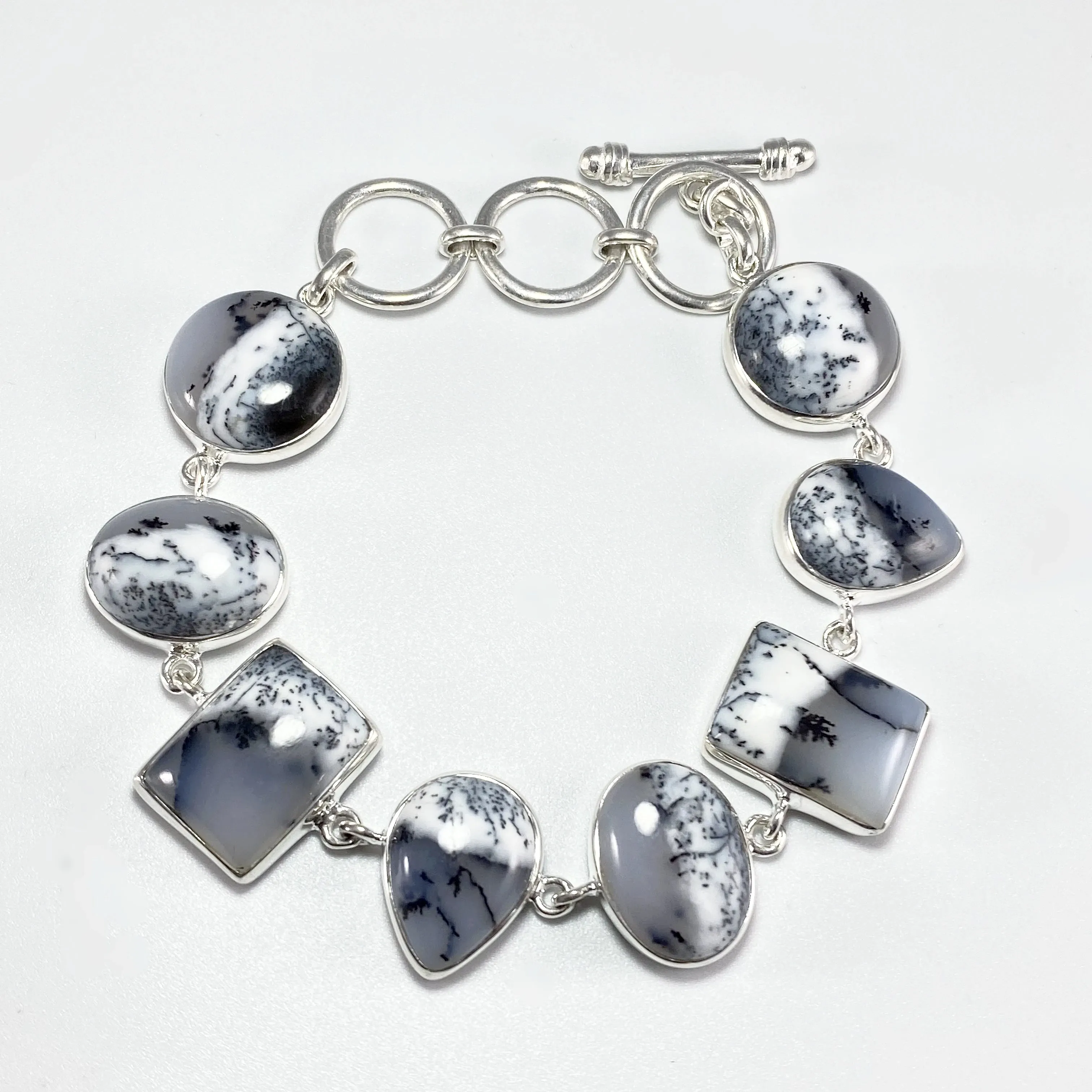 Dendritic Opal Sterling Silver Bracelet