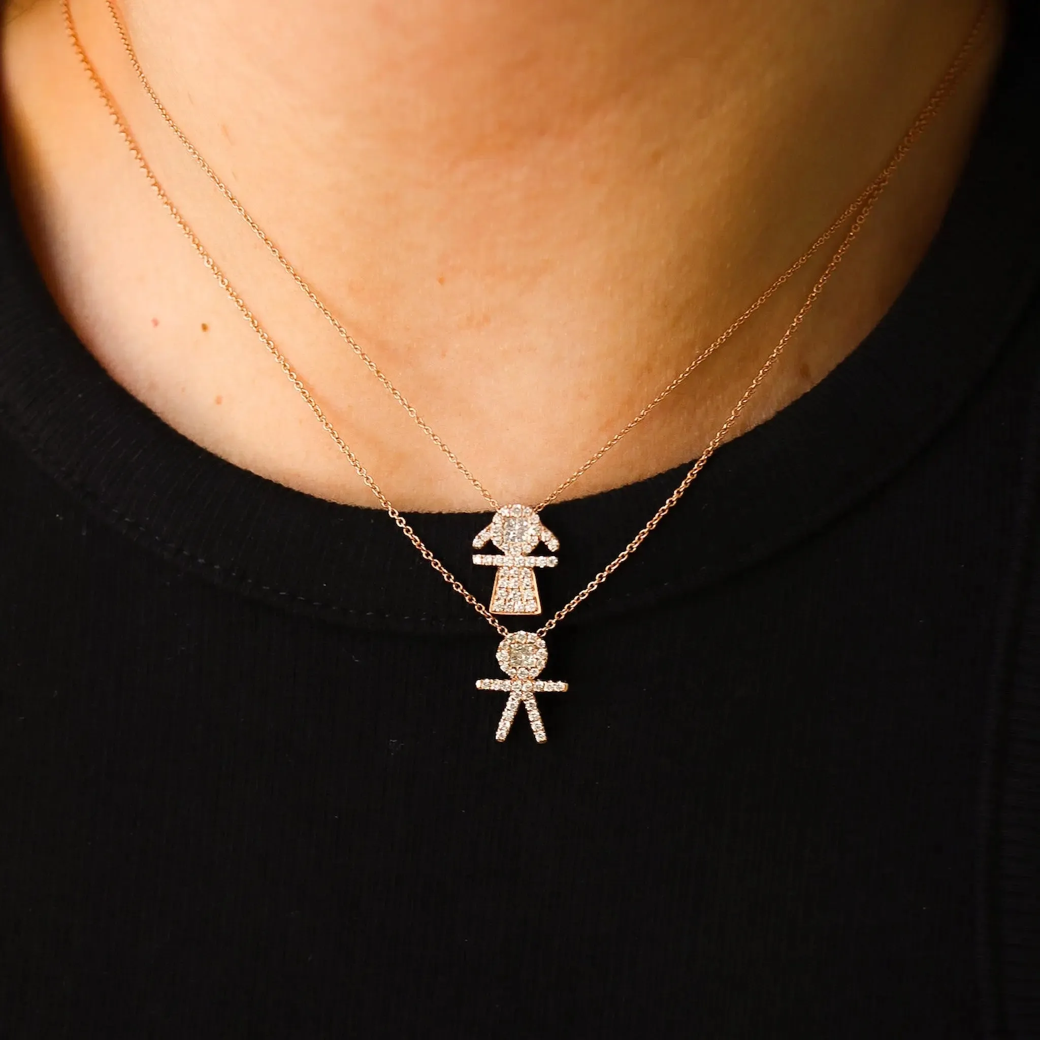 Diamond Pave Boy Pendant Chain