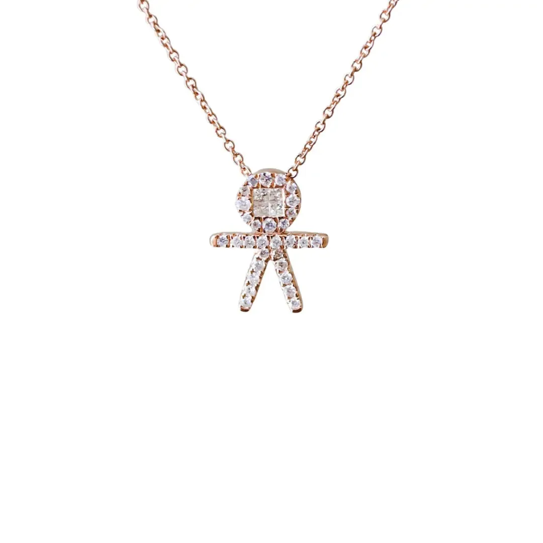 Diamond Pave Boy Pendant Chain