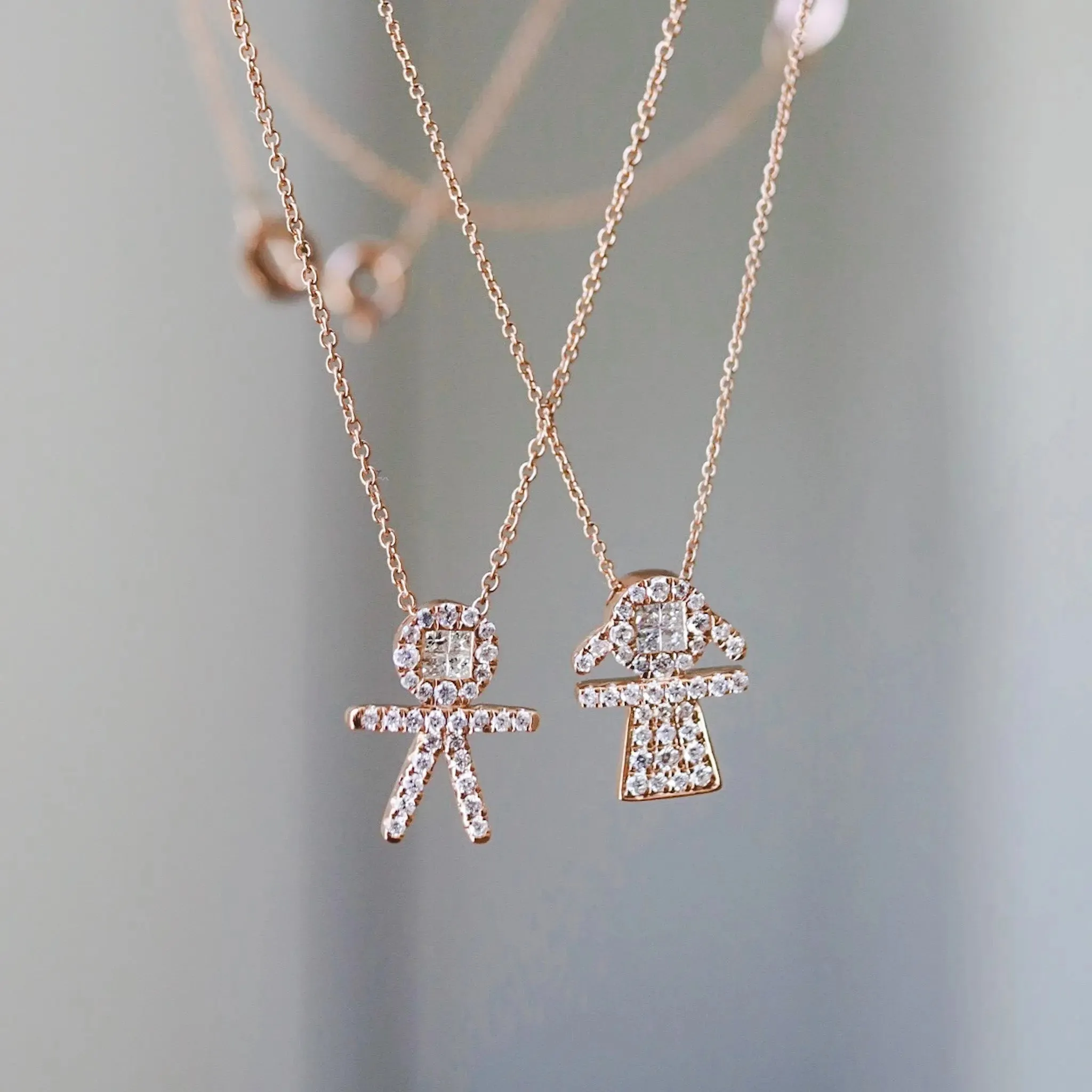 Diamond Pave Boy Pendant Chain