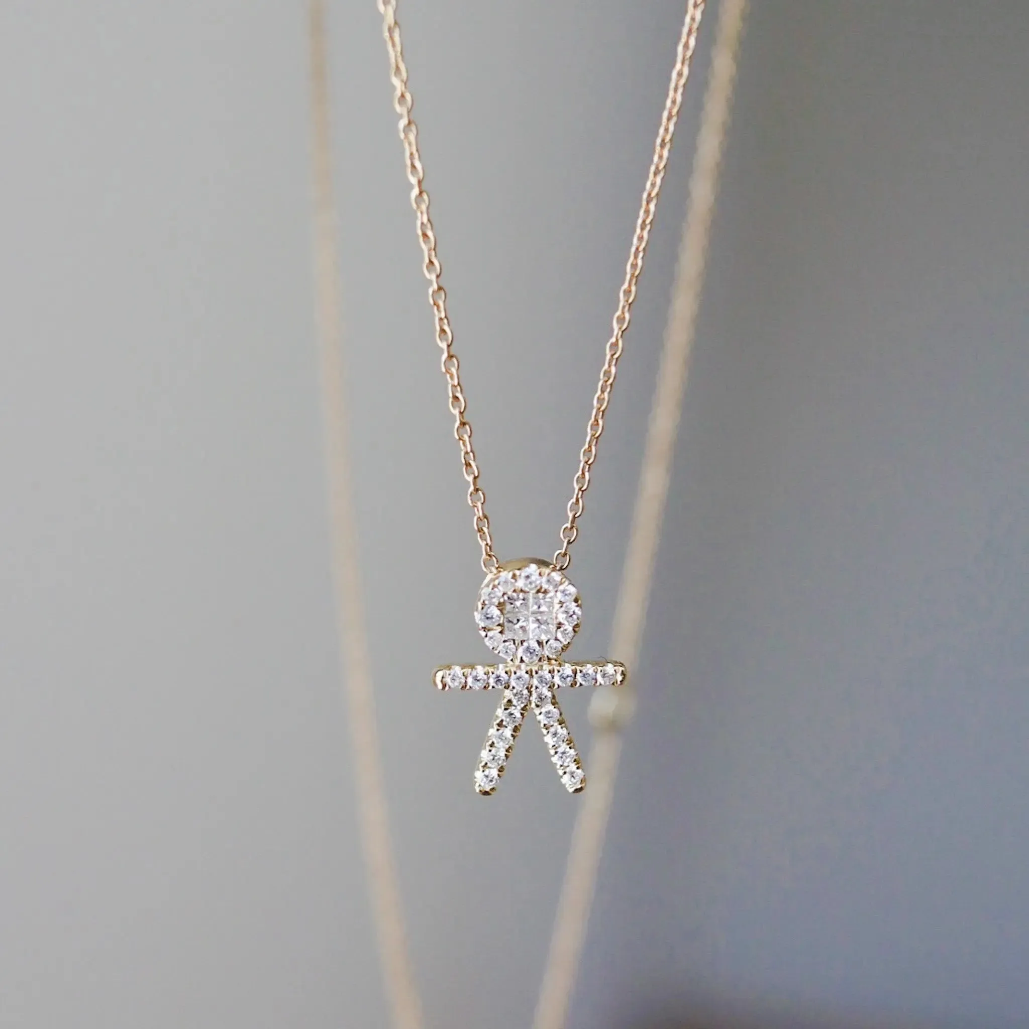 Diamond Pave Boy Pendant Chain