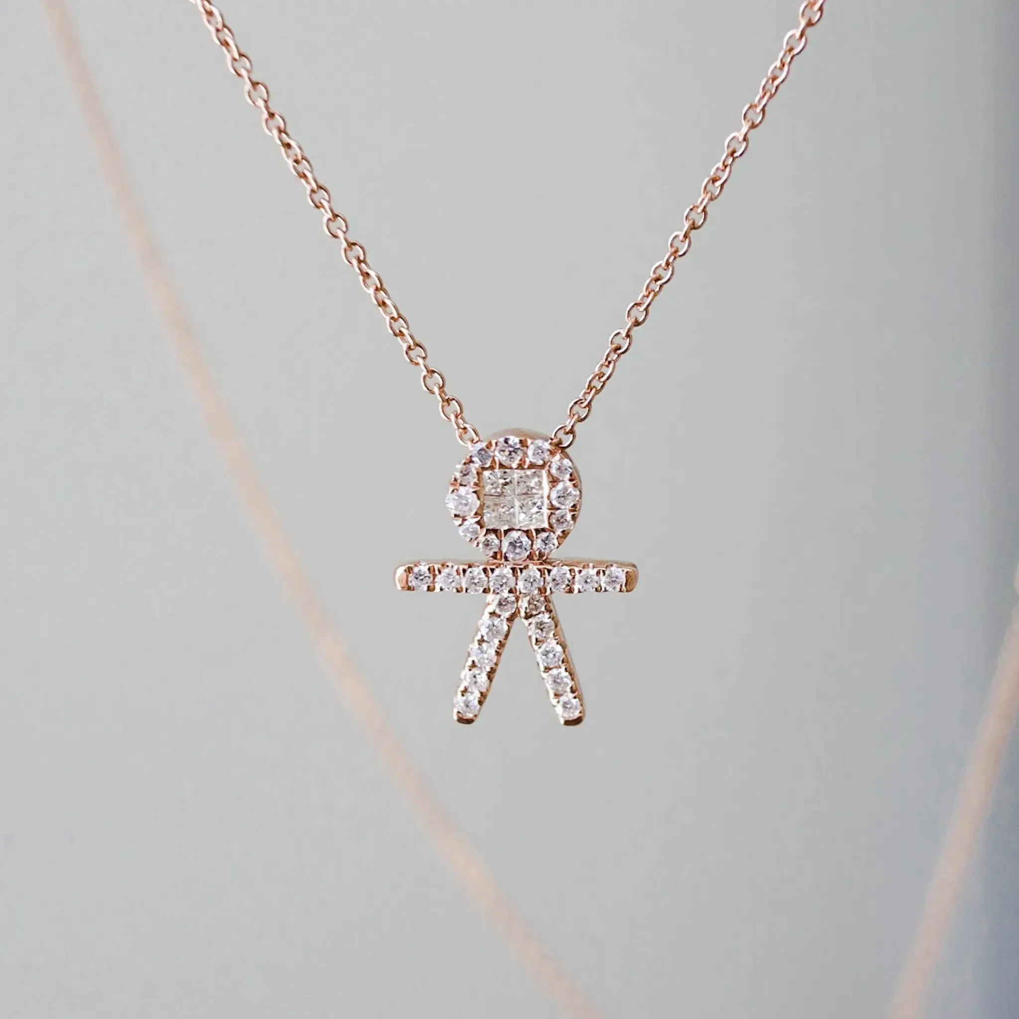 Diamond Pave Boy Pendant Chain
