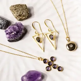 Divine Radiance Amethyst Cross Necklace |  Spiritual Jewelry