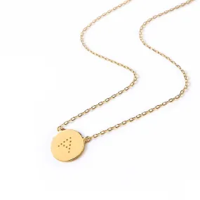 Dotted Initial Disc Necklace