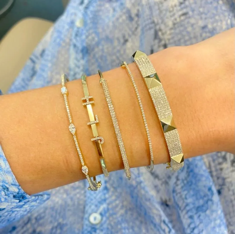 Double Row Pave Bangle