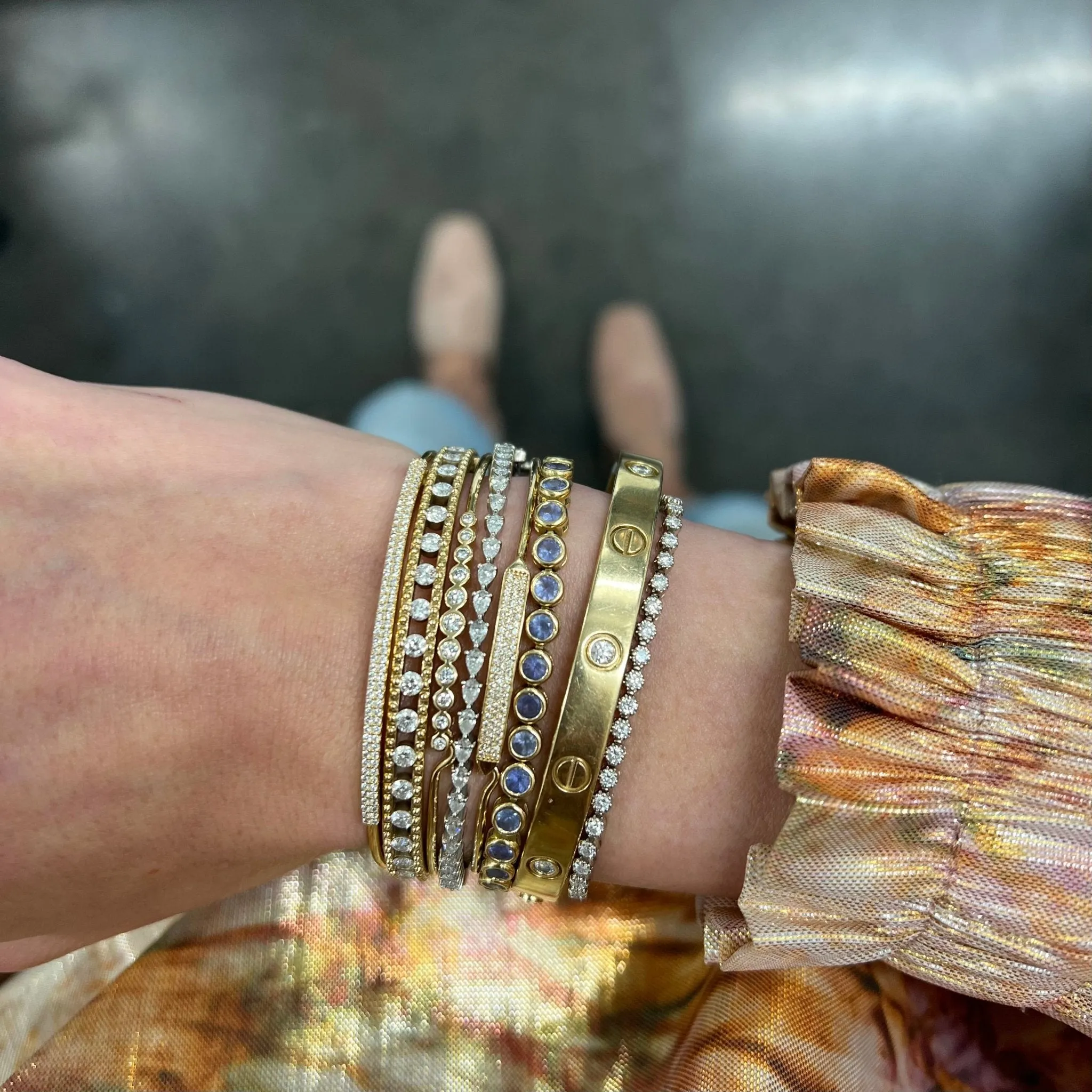 Double Row Pave Bangle
