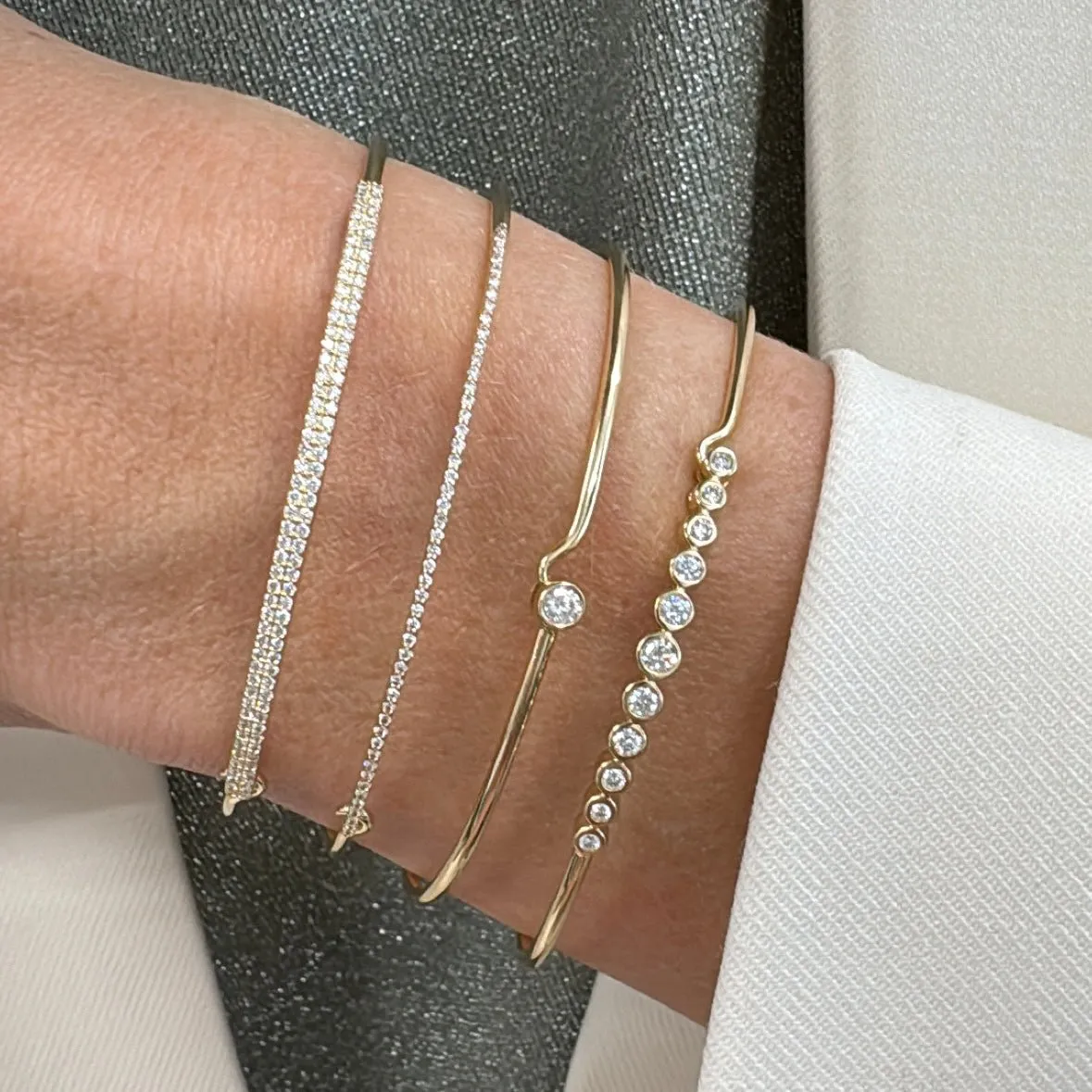 Double Row Pave Bangle