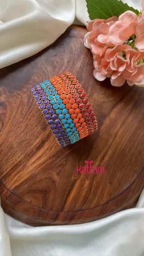 Drop Shape Handmade Kundan Bangles (4colours Set)