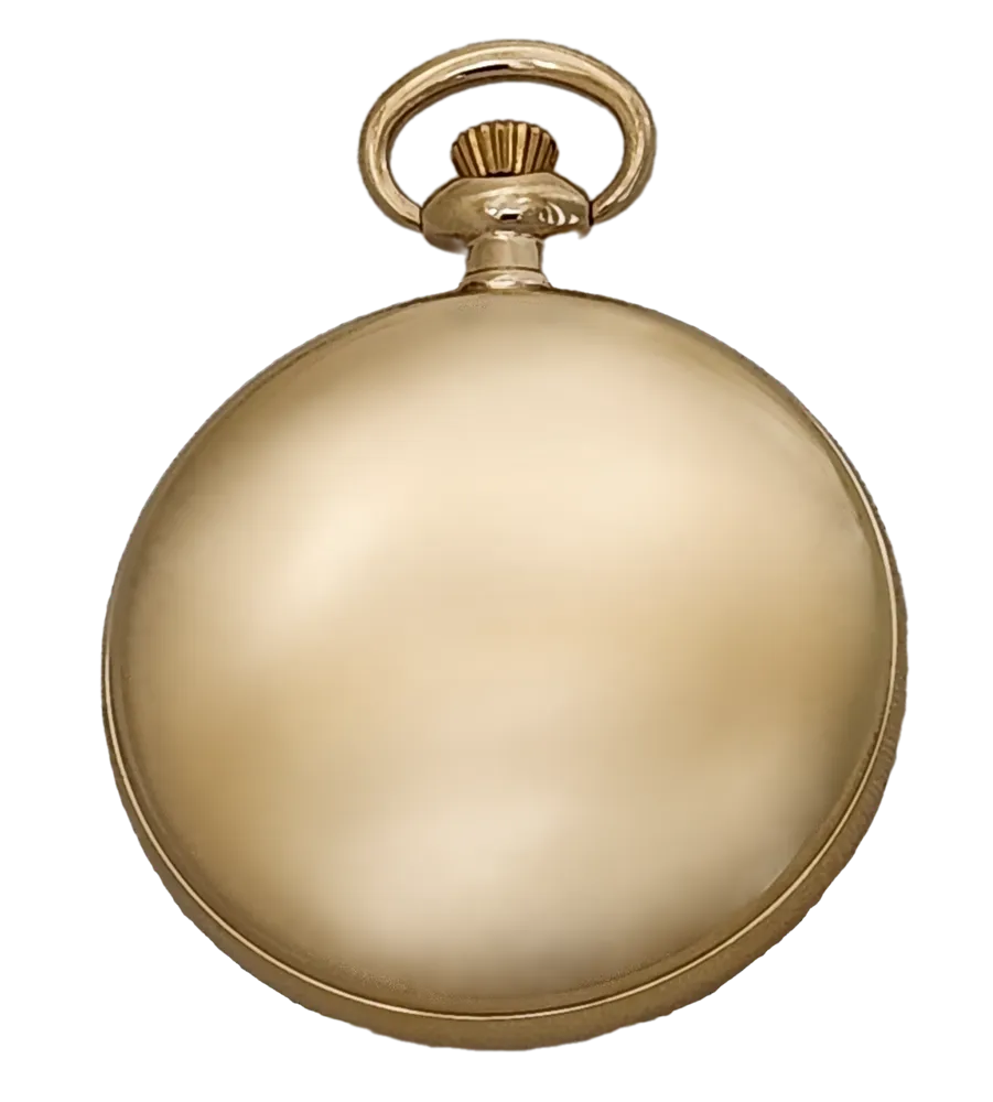 Dueber 212-NR2 "New Railway" Gold Pocket Watch, Swiss Quartz Movement, Railroad Style Dial