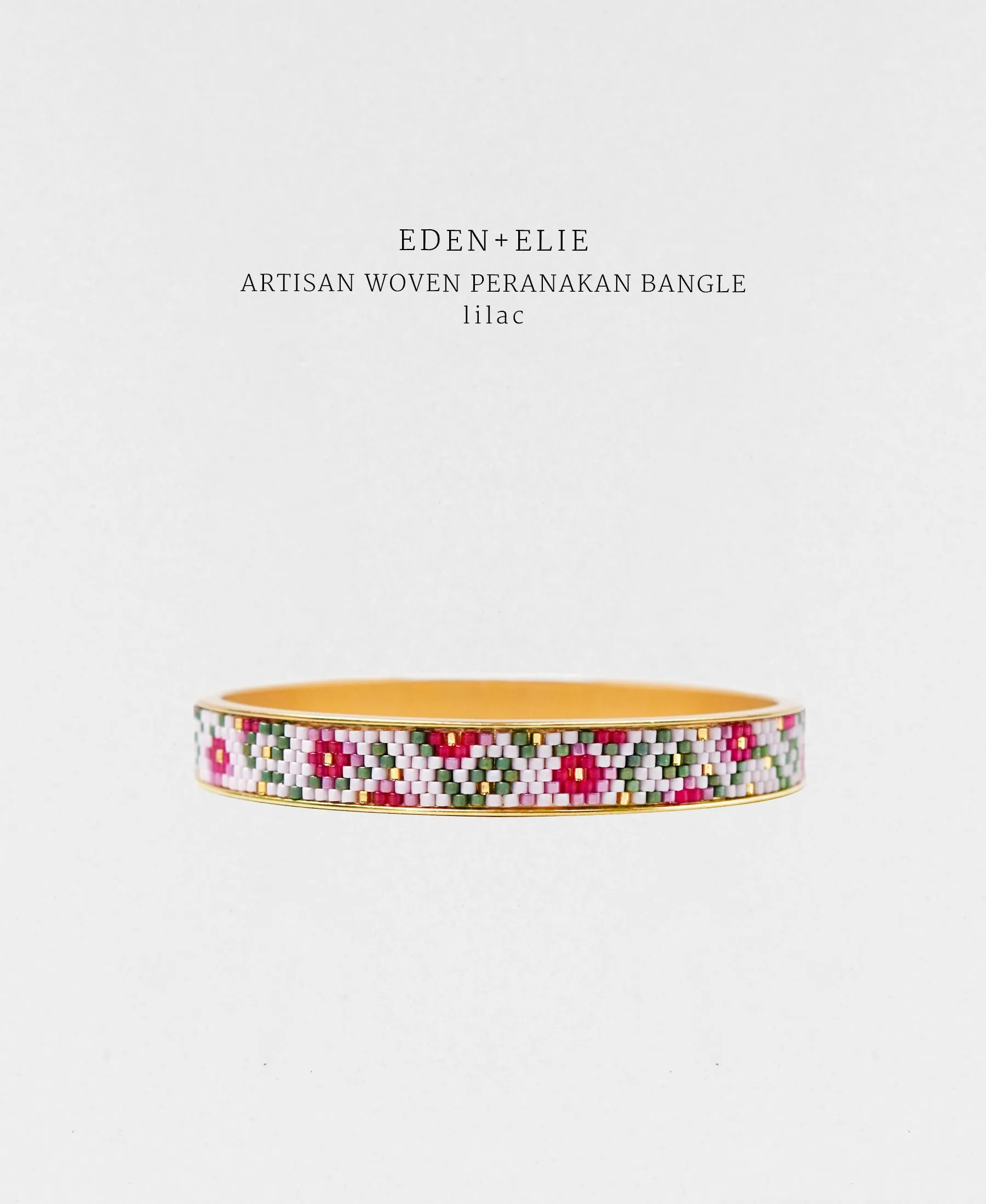 EDEN   ELIE Modern Peranakan gold narrow bangle - lilac