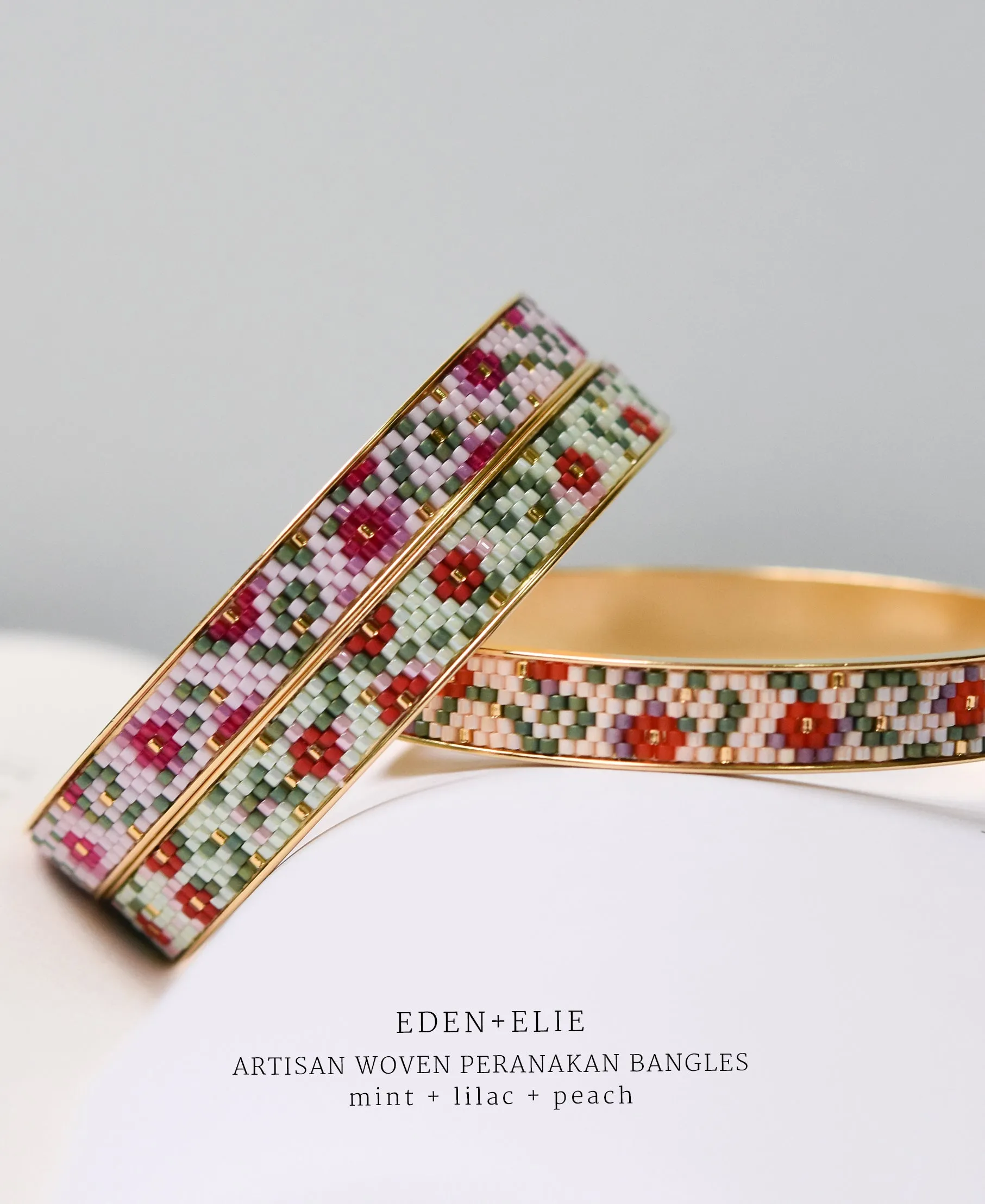 EDEN   ELIE Modern Peranakan gold narrow bangle - lilac